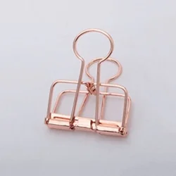 Clips de papel oro rosa - Metálicos para carpeta y archivo resistente