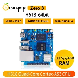 Orange Pi Zero3 mini PC con WiFi y Bluetooth, LAN Gigabit