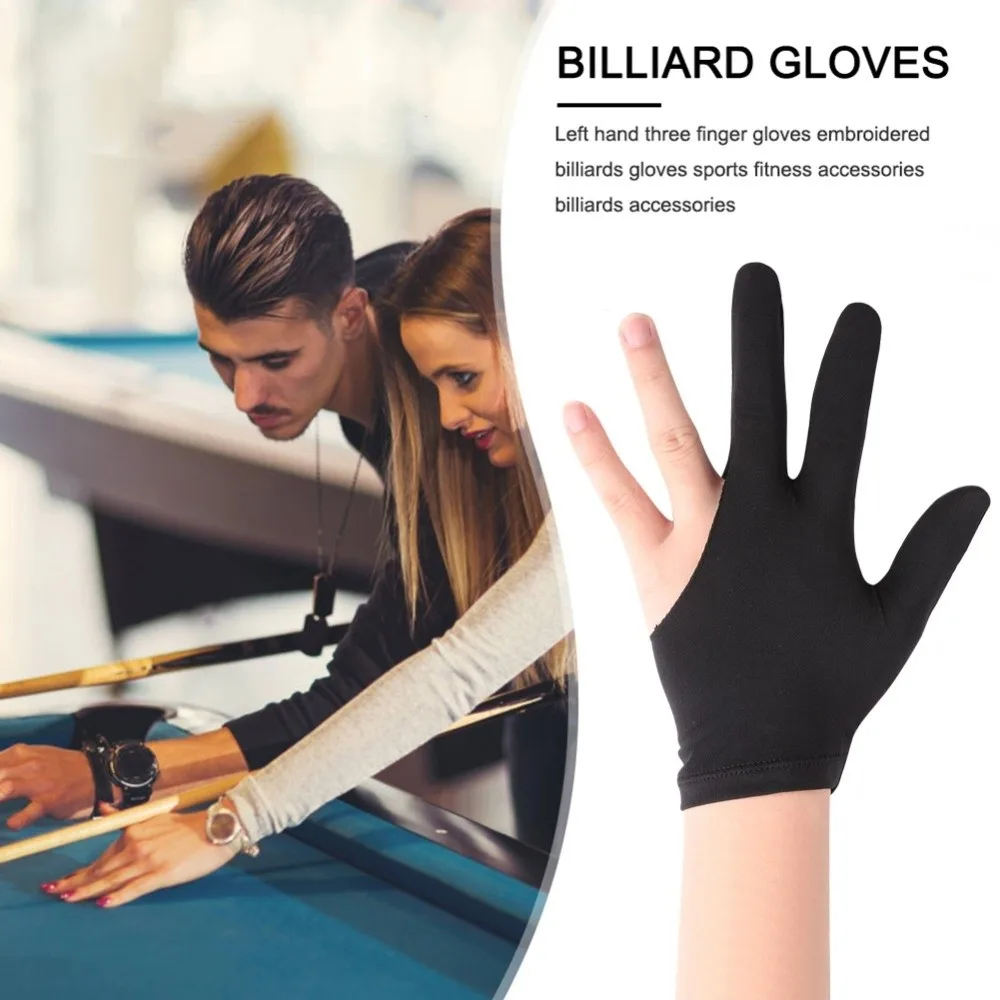 Guantes antideslizantes de billar negros, ligeros y transpirables - imagen 3