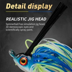 JOHNCOO Jig Head Weedless Spinner – Señuelo eficaz para lubina