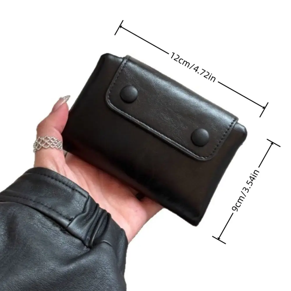 Cartera retro coreana compacta con cremallera