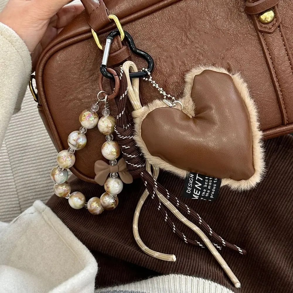 Llavero corazón estilo Maillard de lujo con colgante creativo - imagen 5