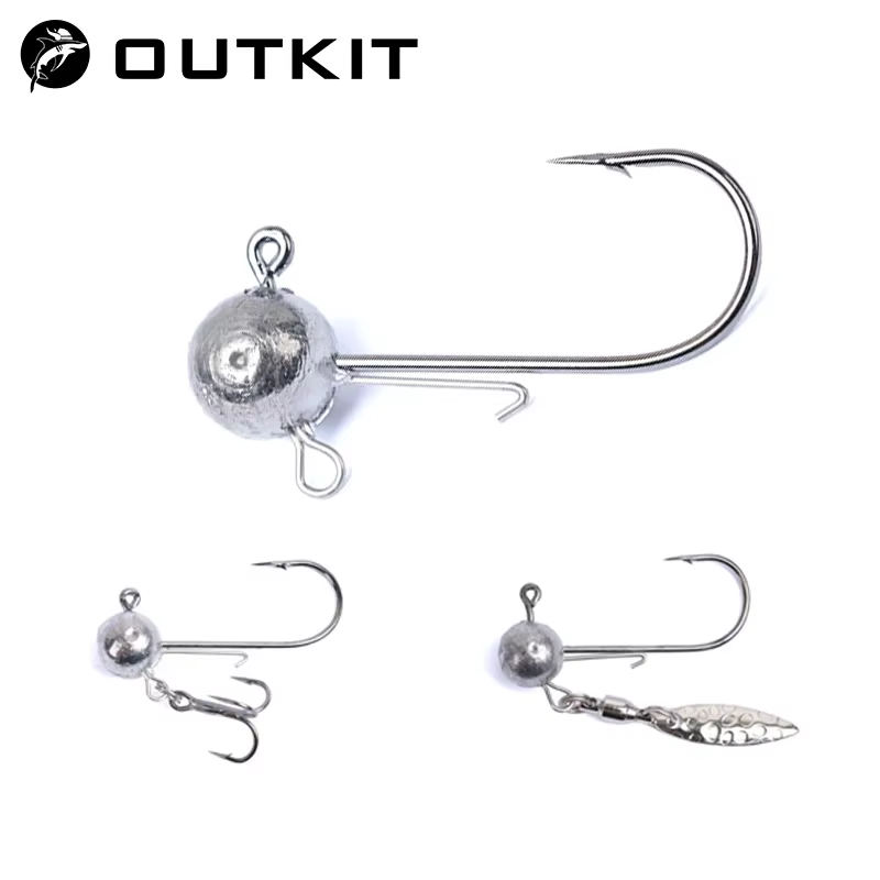 Anzuelos Jig Head OUTKIT – doble anillo vástago largo para vinilo - imagen 2