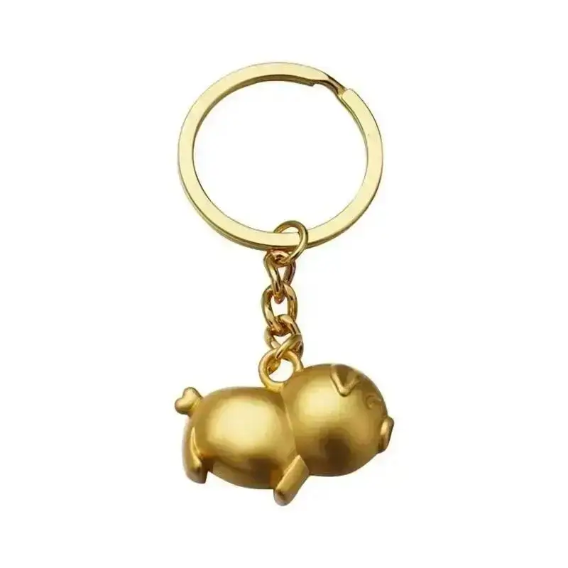 Llavero cerdo del zodiaco chino 2026 dorado – regalo cumpleaños pareja - imagen 3