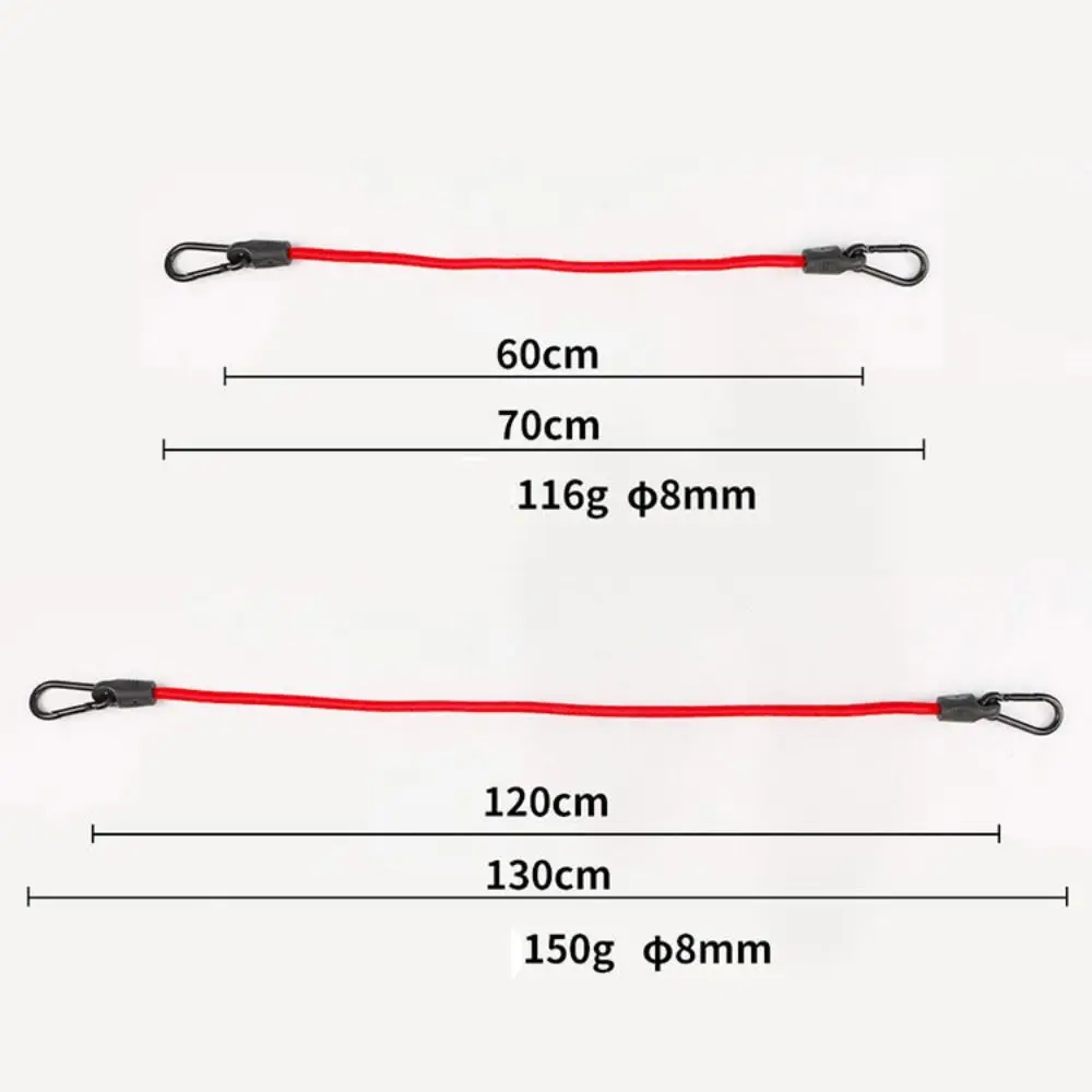 Cuerda elástica negra con mosquetón rojo