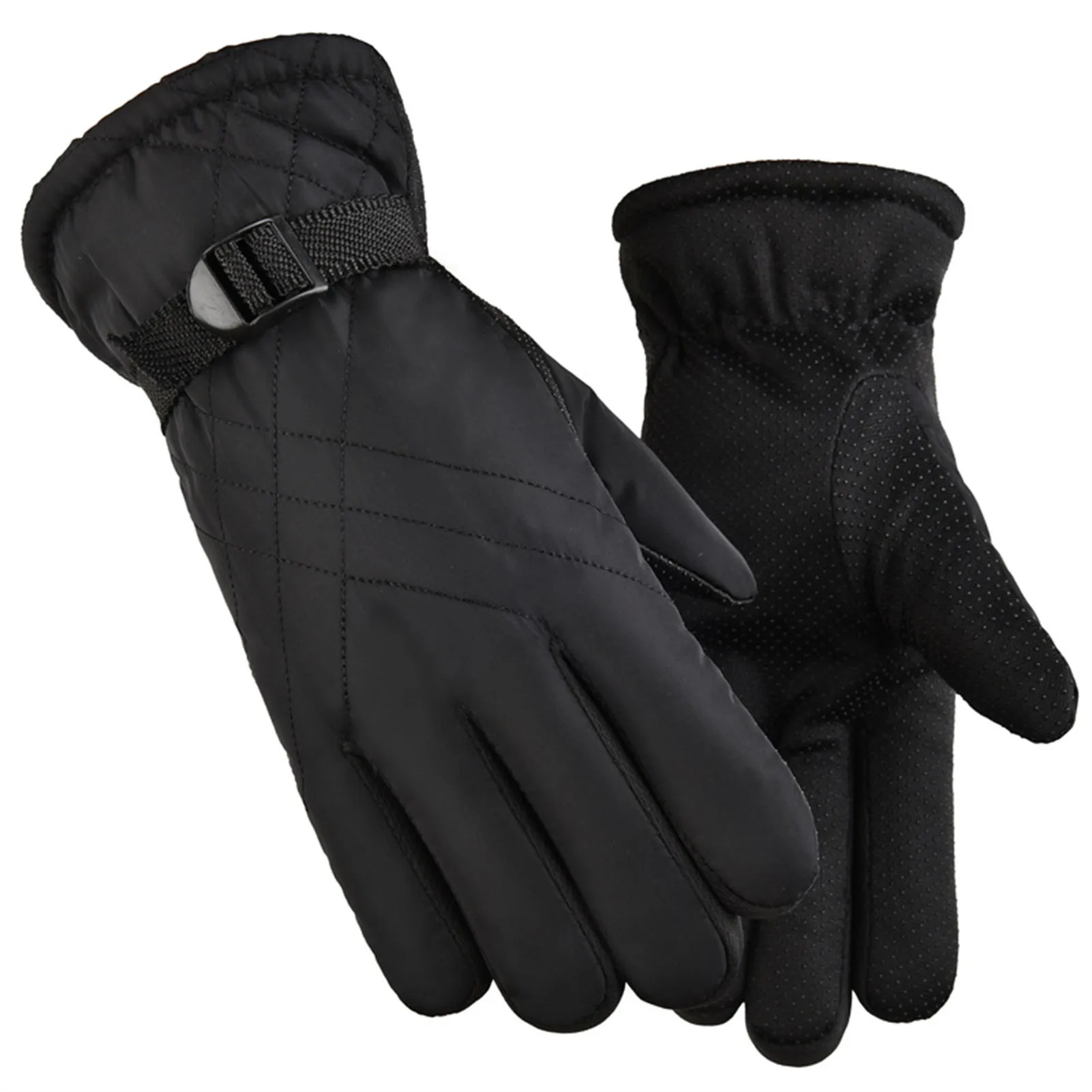 Guantes térmicos de invierno a prueba de viento con felpa cálida - imagen 4