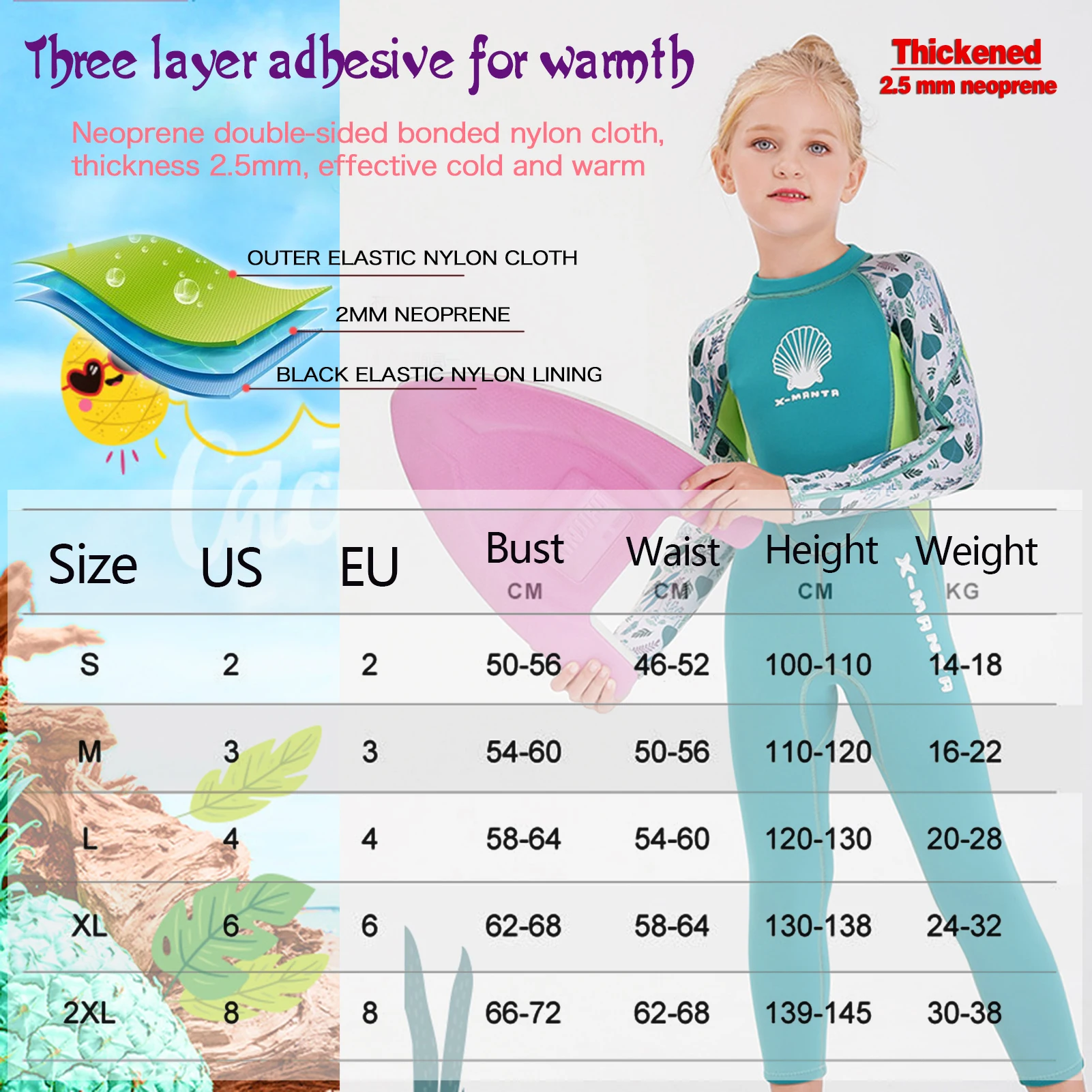 Traje de neopreno infantil con estampado