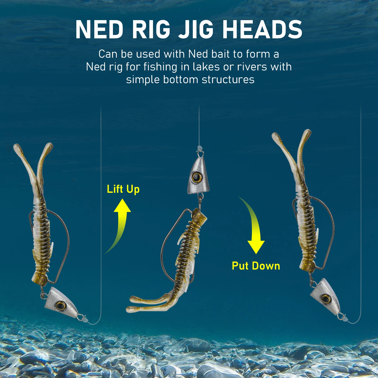 Anzuelos jig head con púas y ojo de pez para vinilo - imagen 2