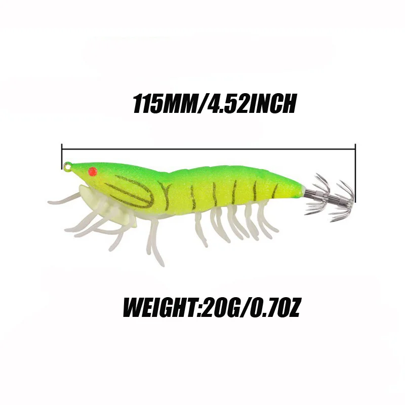 Señuelo híbrido 3D de gamba fluorescente – agua dulce y salada - imagen 3