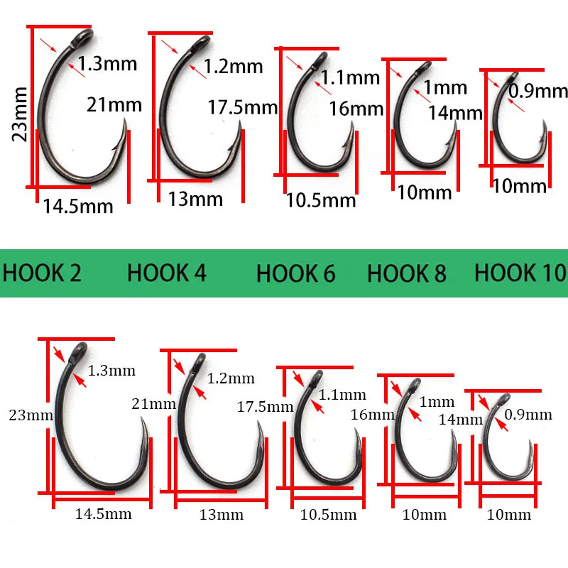 Anzuelos sin púas de acero inoxidable con PTFE para carpa - imagen 2