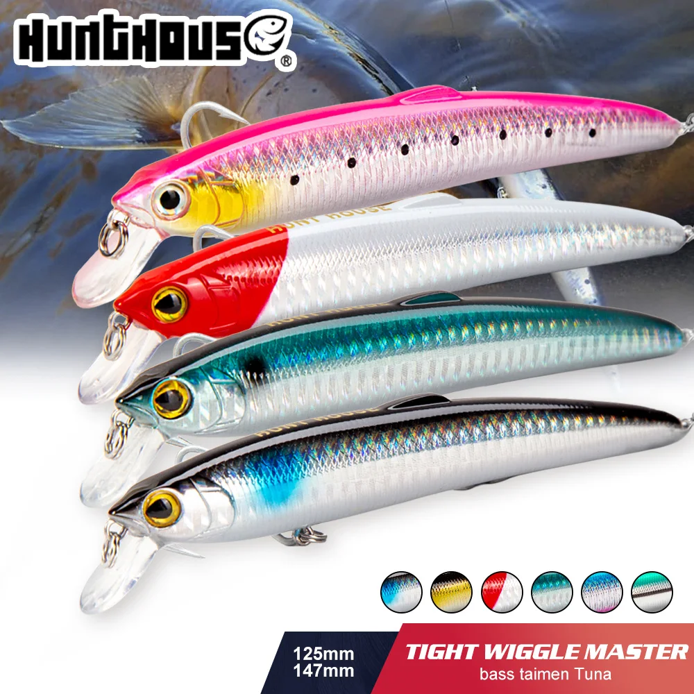 Hunthouse Minnow Jerkbait flotante cebo duro para lucio y lubina - imagen 3