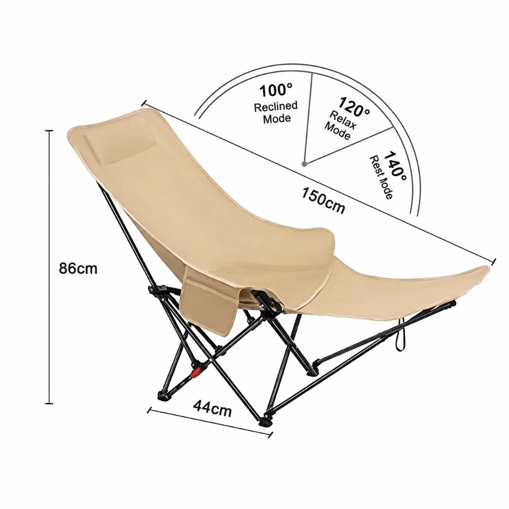 Silla plegable ligera de camping tipo luna para pesca y picnic