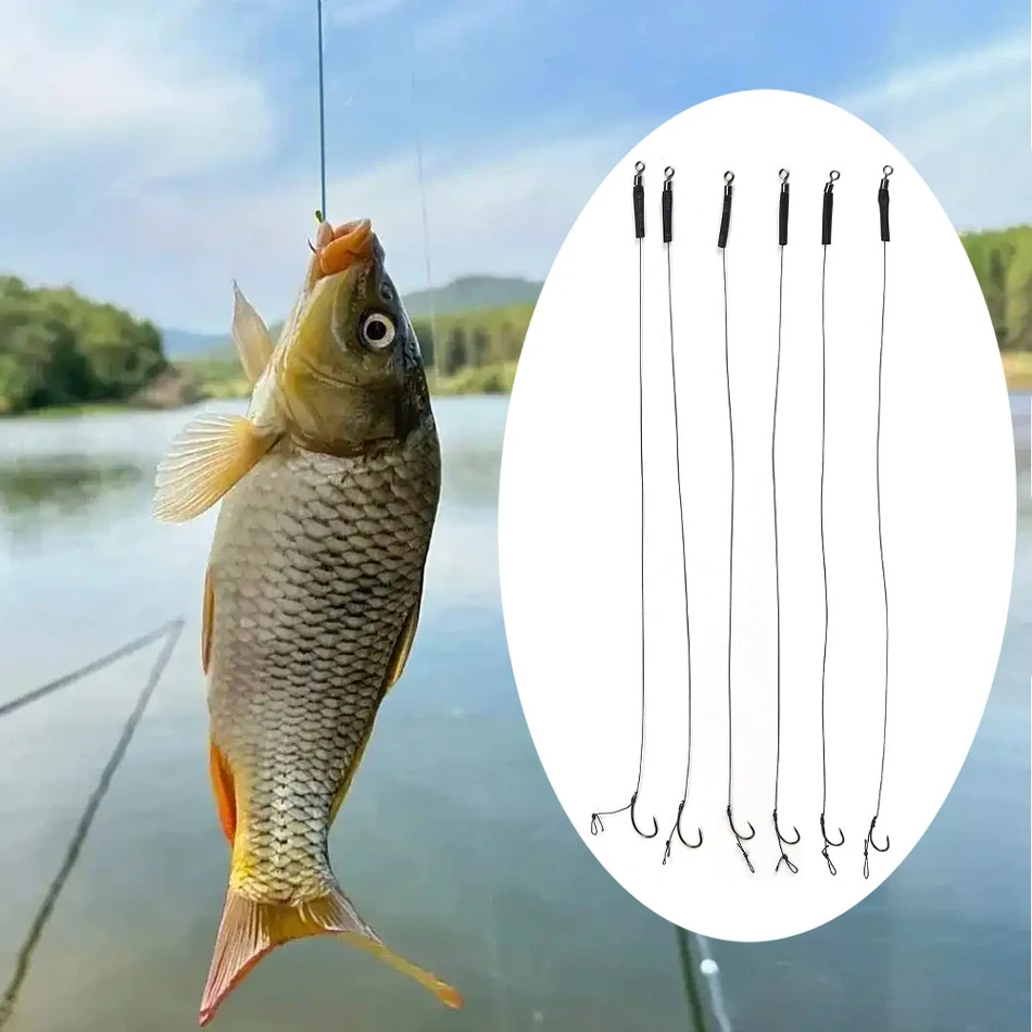Detalle de montura para boilies con lazo de cabello