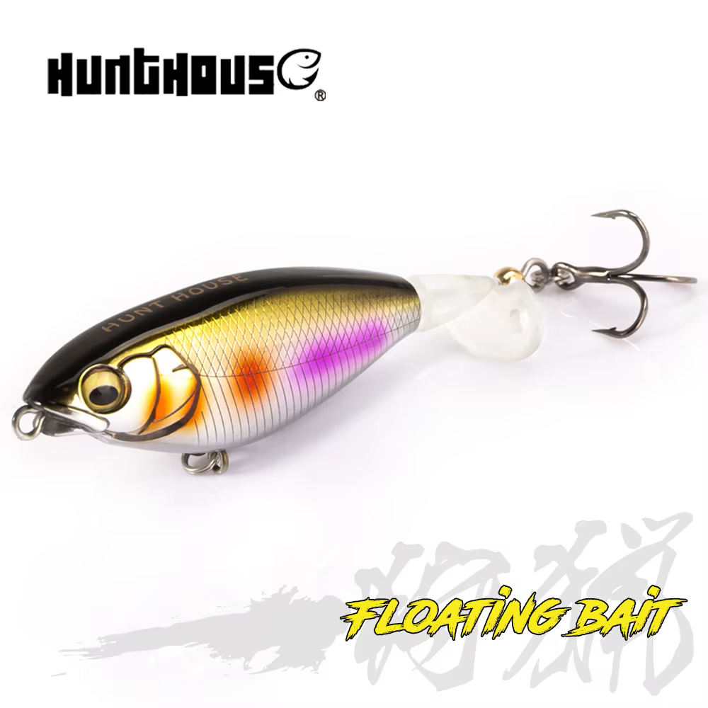 Hunthouse Hard Topwater Swimbait – Cola para bar, trucha y - imagen 2