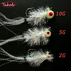 TAKEDO Jig Head con Luz – Micro Jig para Rock Fishing con Vinilo