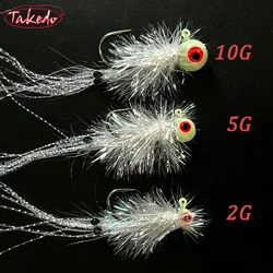 TAKEDO Jig Head con Luz – Micro Jig para Rock Fishing con Vinilo