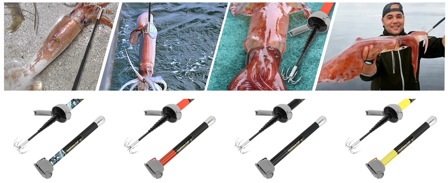 Detalle del mango ergonómico y protección del anzuelo