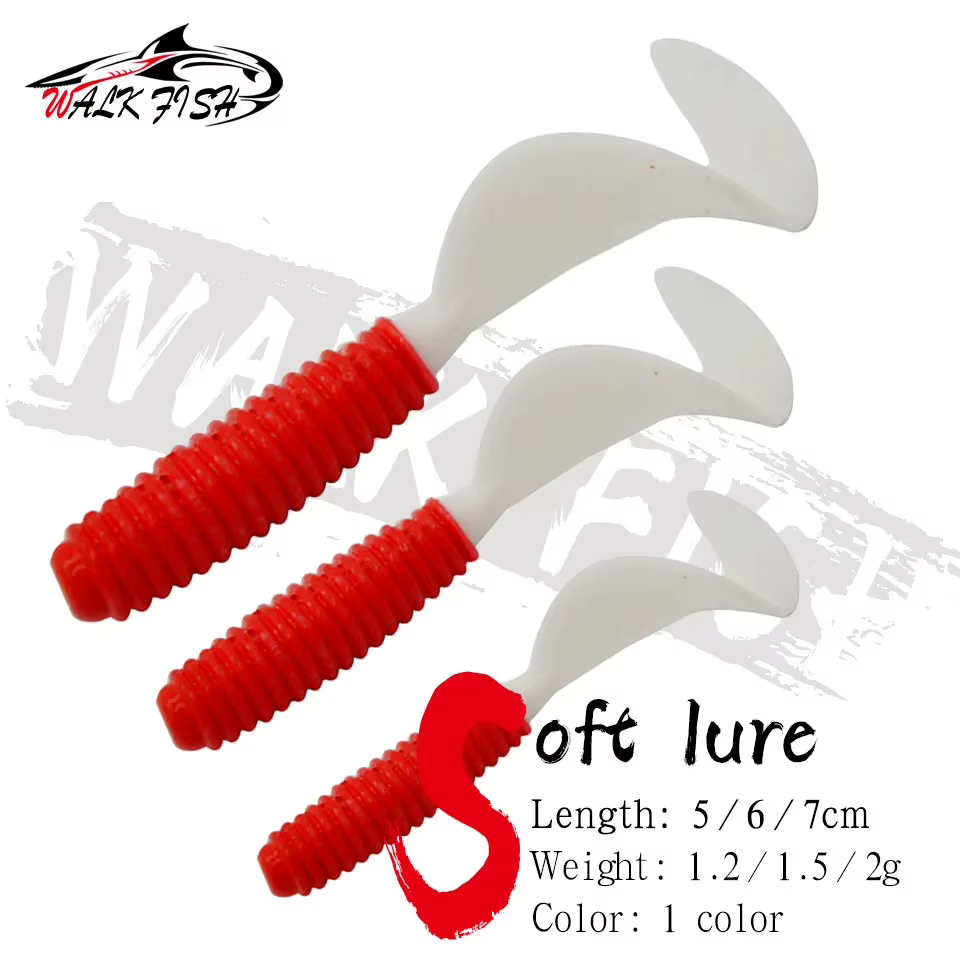 Vinilos Walk Fish Real Sens – Gusano rojo cola blanca 5-7cm - imagen 4