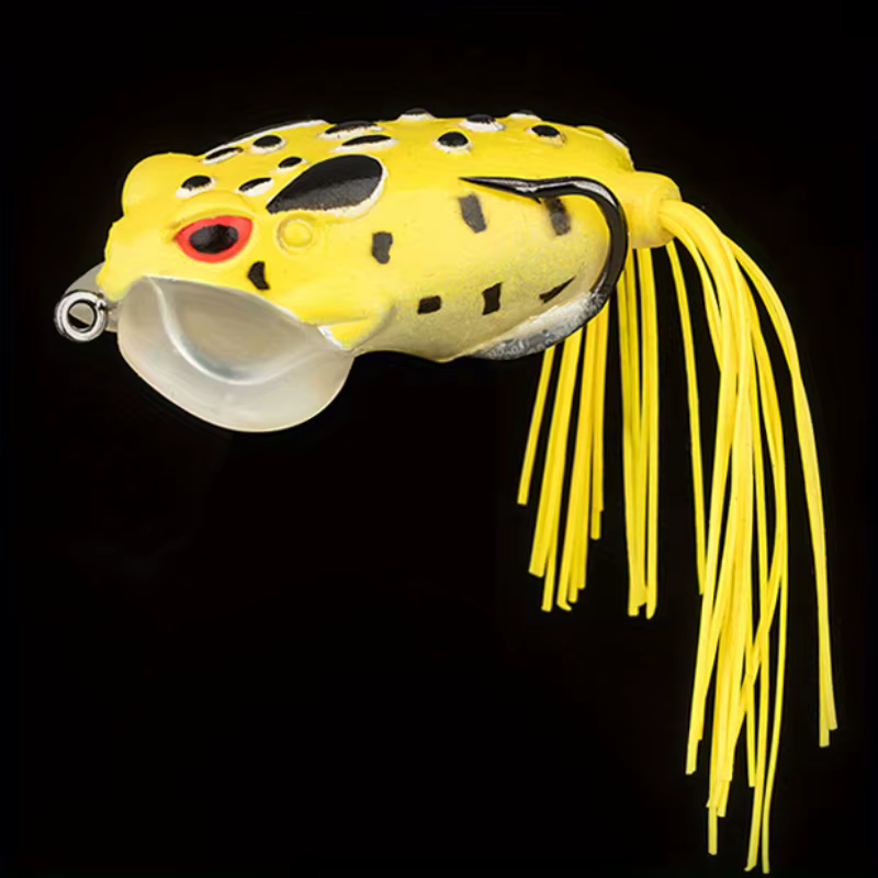 Señuelo de rana suave flotante visto de cerca