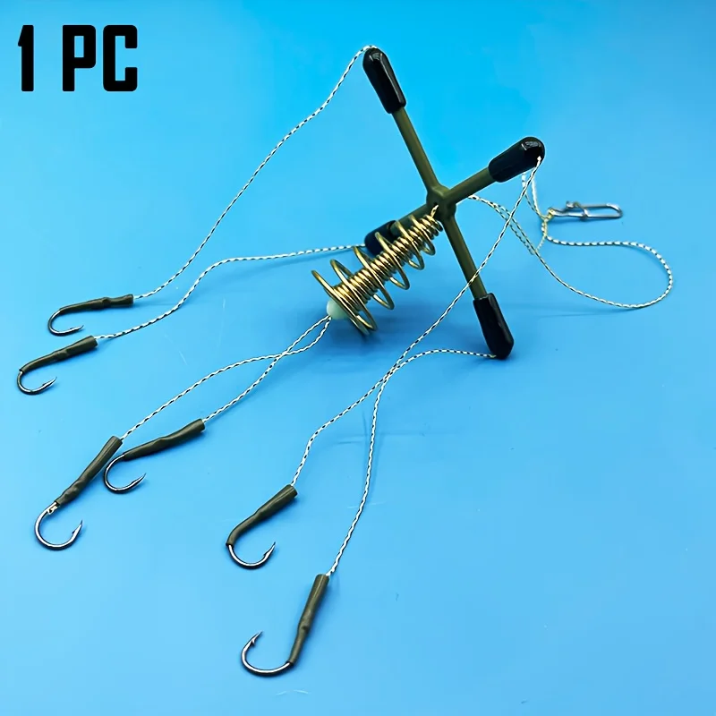 Montaje de anzuelo balanceado ABS de 4 puntas para pesca de carpa plateada