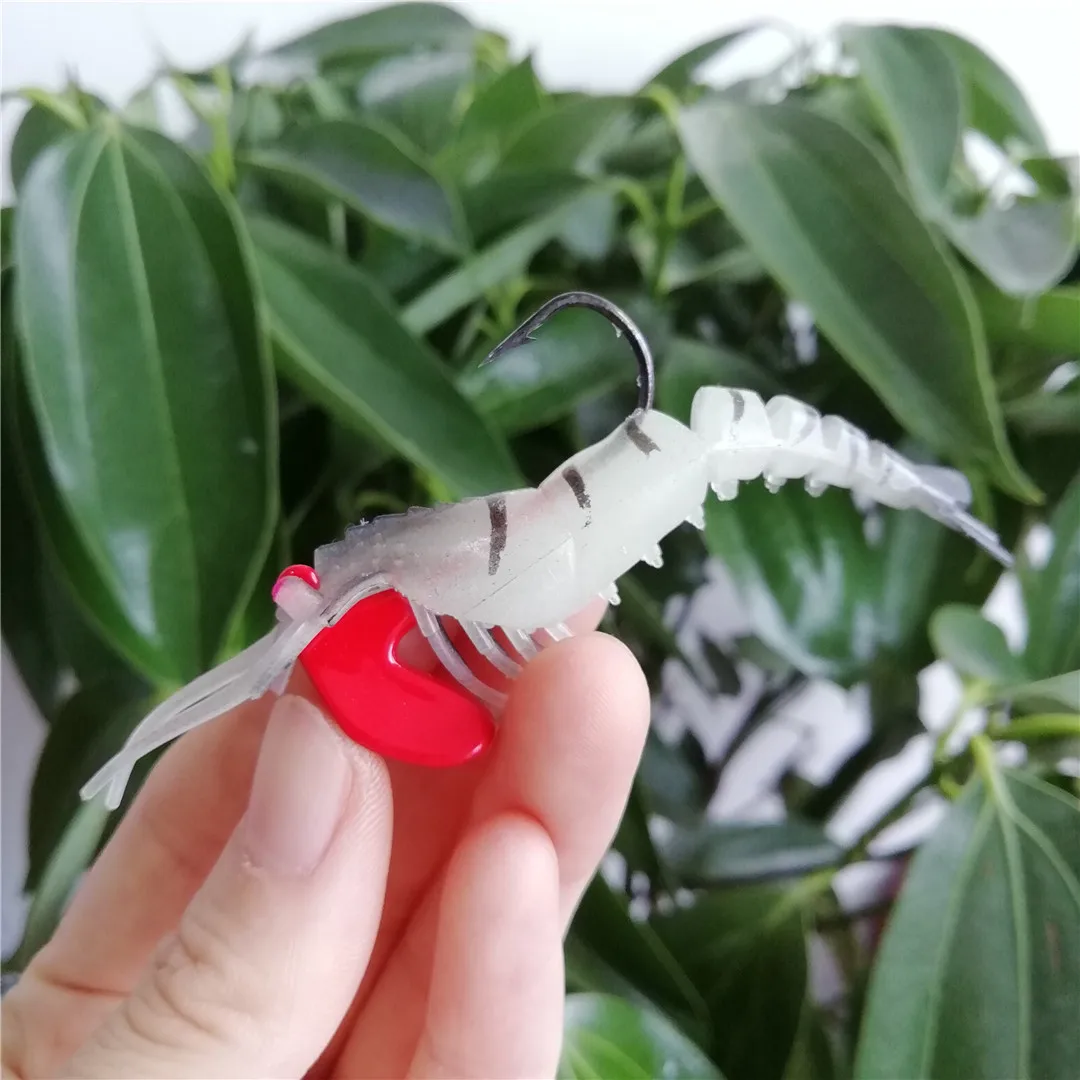 Señuelos de gambas silicona con cabeza plomo para trucha - imagen 3