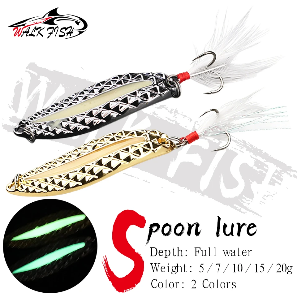 WALK FISH Señuelo cuchara giratoria para lubina con triple anzuelo - imagen 2