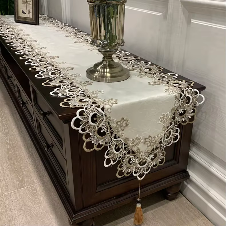 Camino de Mesa Pesca con Encaje Bordado – Decor Náutica para Comedor - imagen 5