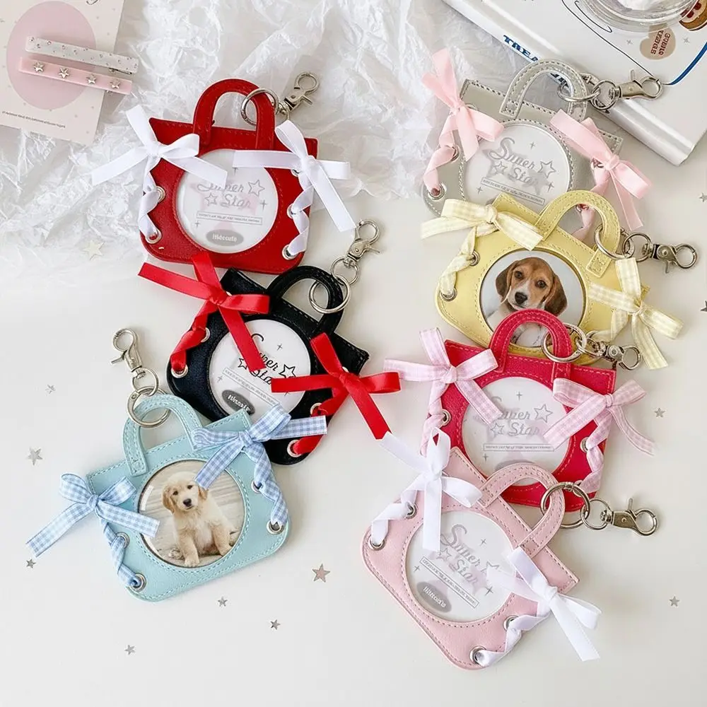 Portafoto INS PU con lazo de cinta para fotos y protector de insignias - imagen 2