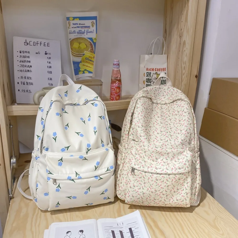 Mochila impermeable gran capacidad para mujer con diseño floral - imagen 4