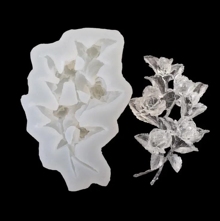 Molde de rosa en silicona transparente