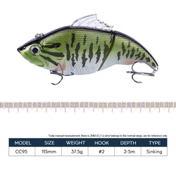Hanlin VIB Crankbait Wobbler - Señuelo de hundimiento 11,5 cm