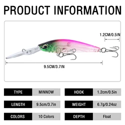 Wobbler Minnow FREE FISHER de lengua larga Crankbait