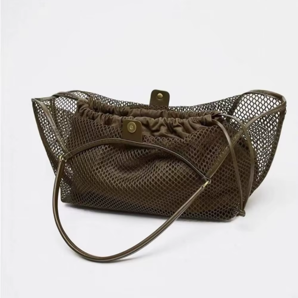 Bolso de playa de malla hueca para mujer