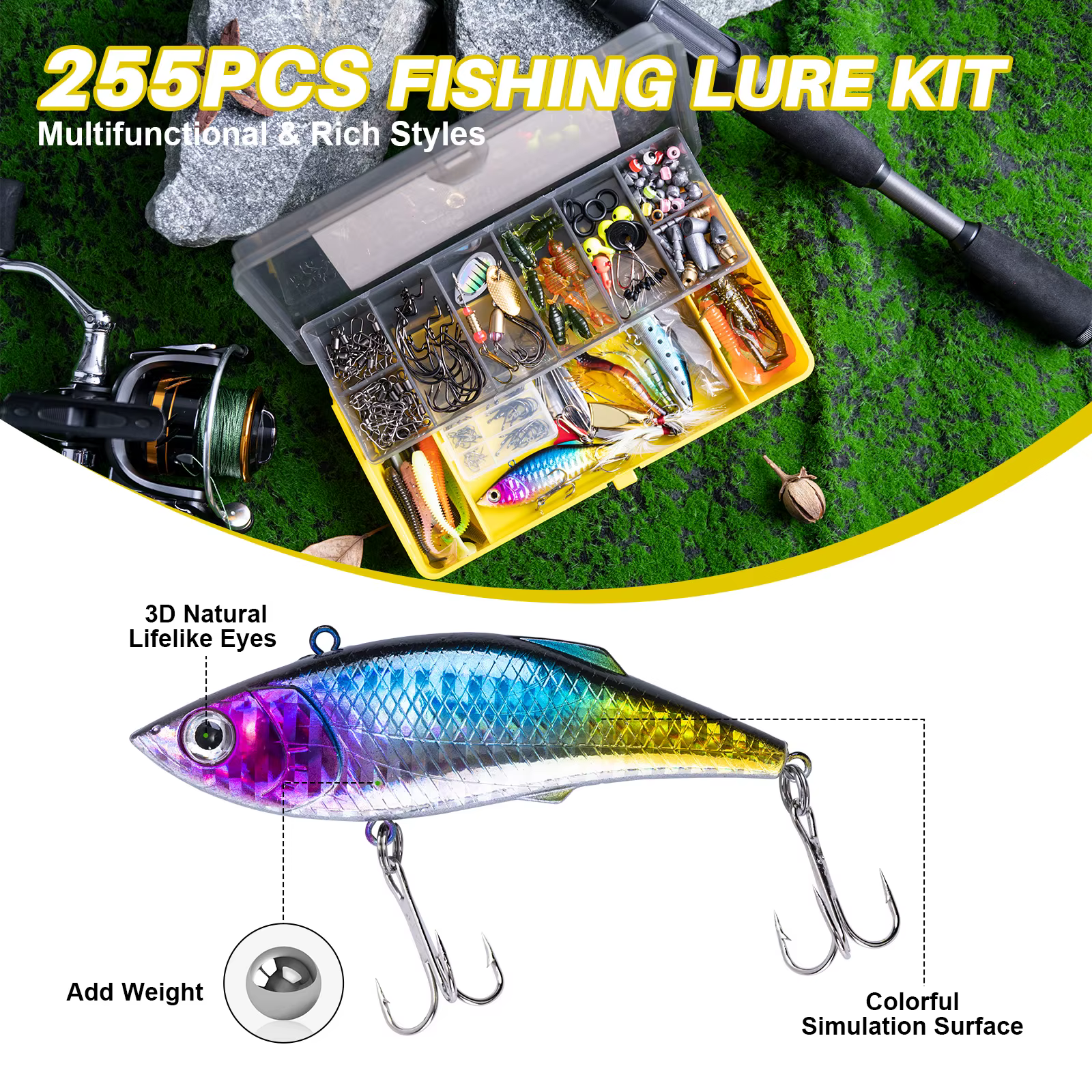 Goture Kit Señuelos Pesca con Caja 2C – Anzuelos Plantillas Accesorios - imagen 4