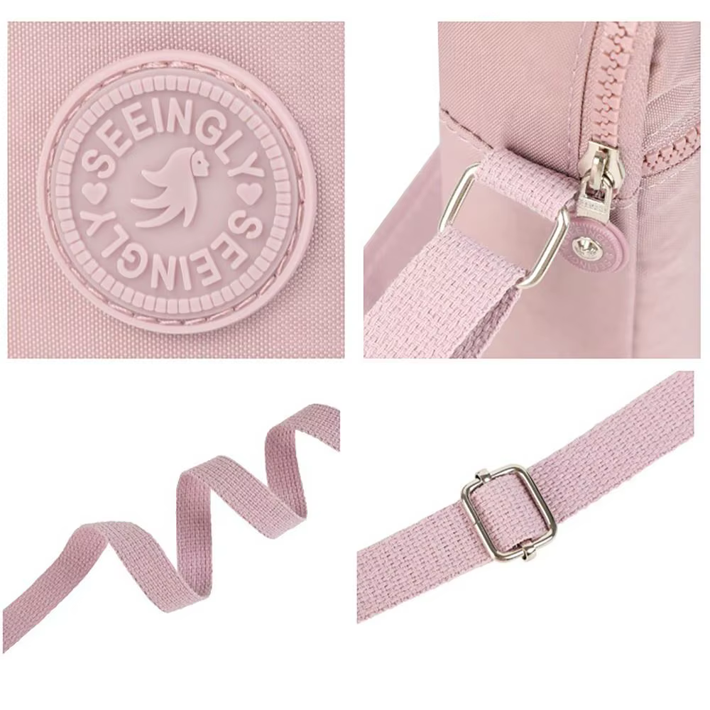 Bandolera canvas impermeable gran capacidad con tarjetero cremallera