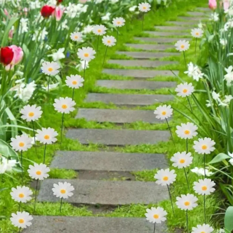 Decoración jardín exterior con girasoles y césped sintético - imagen 5