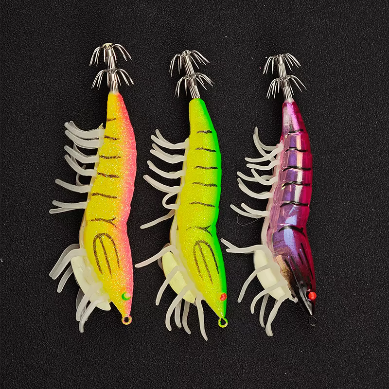 Señuelos luminosos de calamar con patas blandas y sonajero - imagen 3