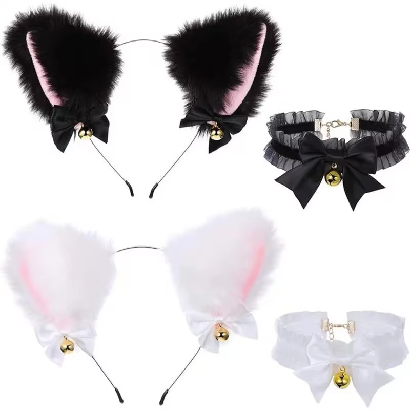 Diadema con orejas de gato negras