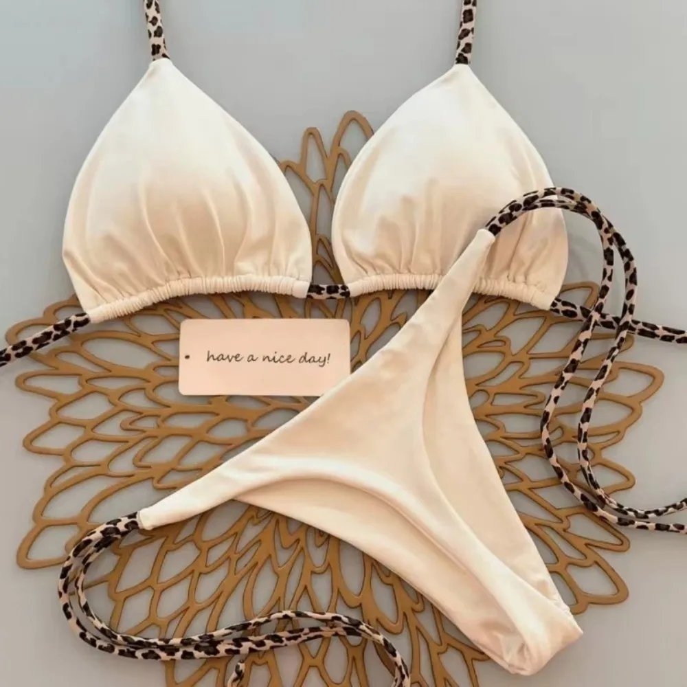 Bikini tanga estampado leopardo sexy de mujer – traje de baño - imagen 5