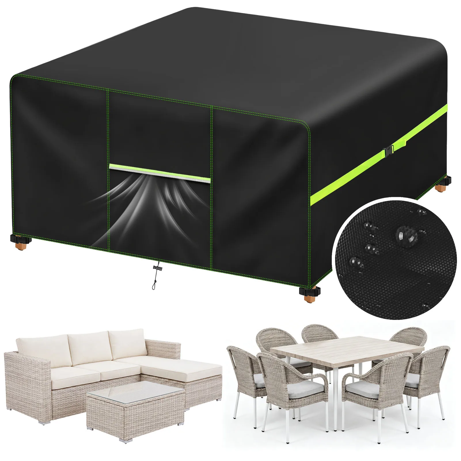 Funda impermeable para muebles de jardín con ventilación 210D Oxford - imagen 5