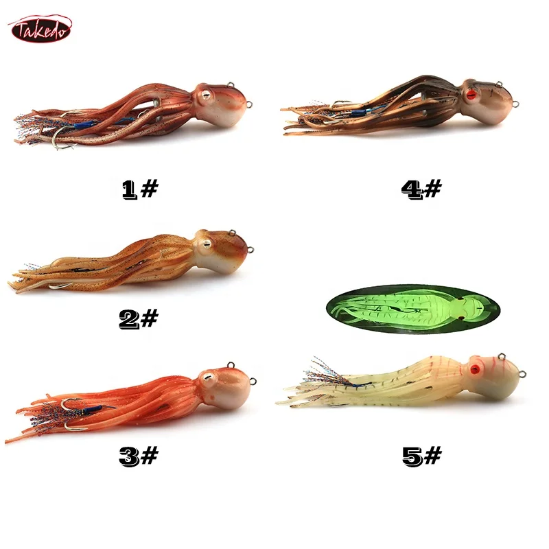 TAKEDO MY14 Señuelo Pulpo Trolling – Luminoso TPR para atún - imagen 2
