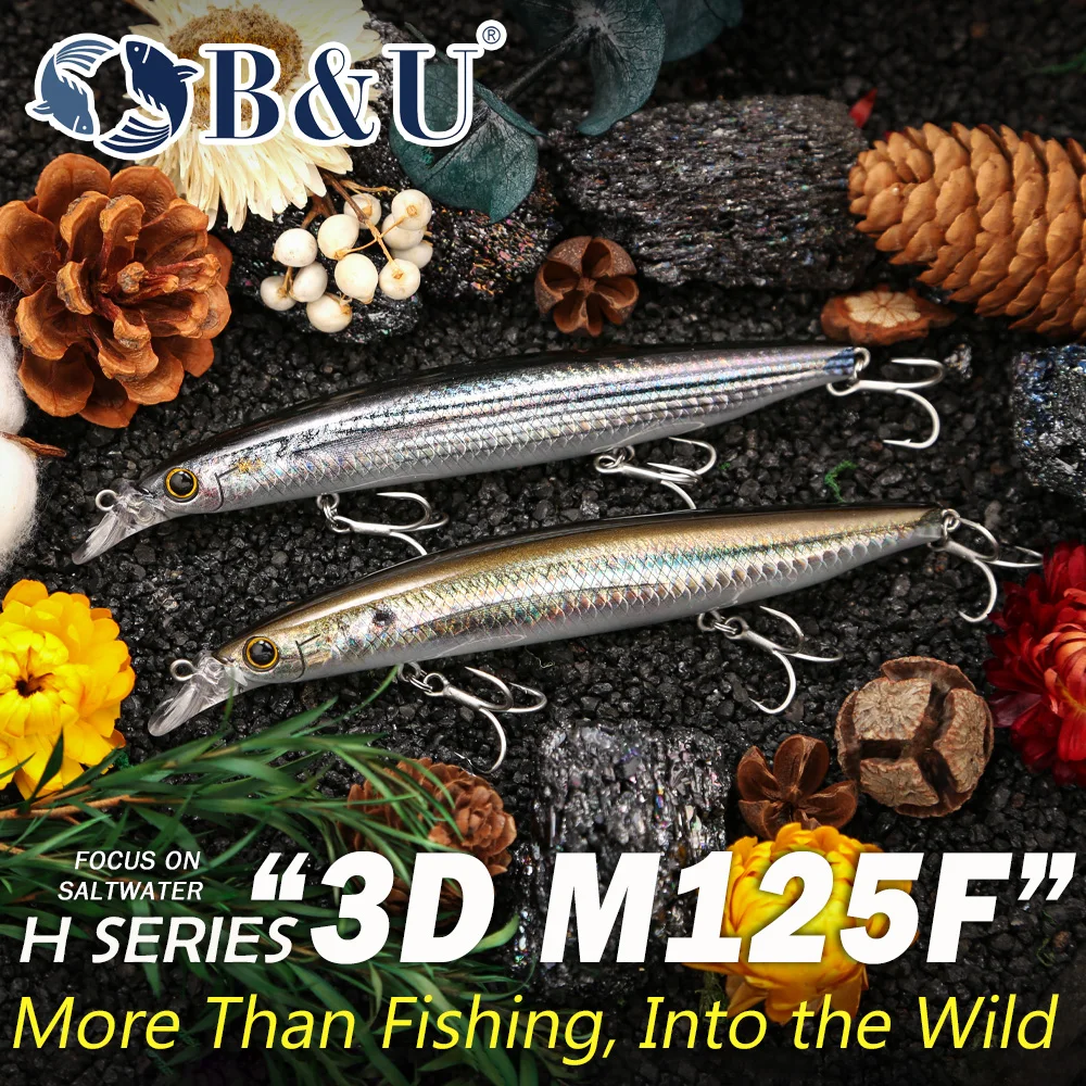 B&U Jerkbait Flotante – Señuelo Duro para Pesca en Agua Salada - imagen 3