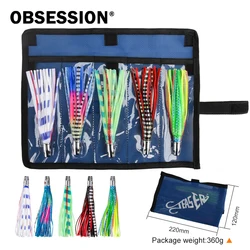 OBSESSION TR003 Señuelo curricán agua salada, falda calamar 7pulg, 55g