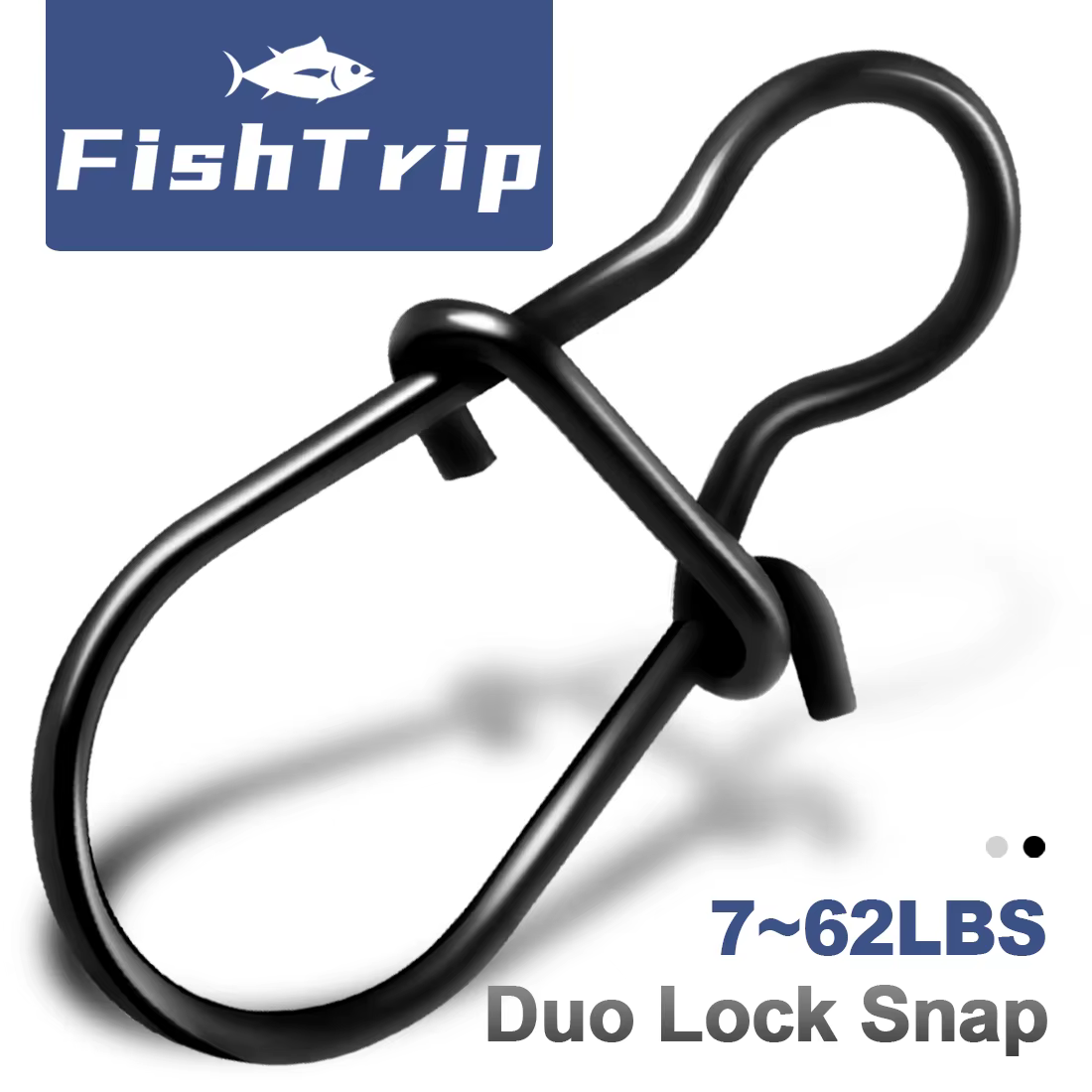 FishTrip Duo Lock Snap con mosquetón conector acero inox de pesca