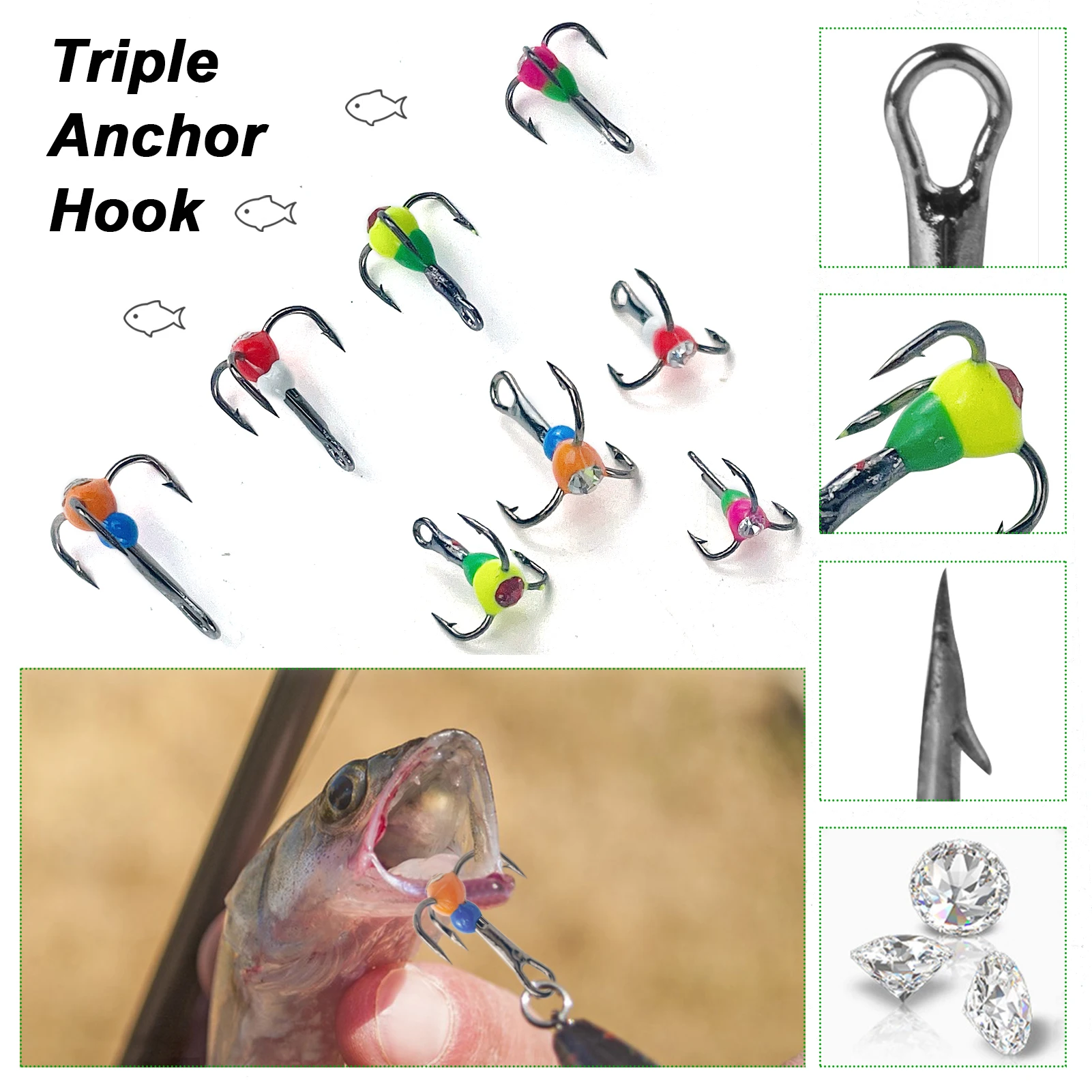 FREE FISHER Jig Head para pesca en hielo con vinilo nadador luminoso - imagen 4