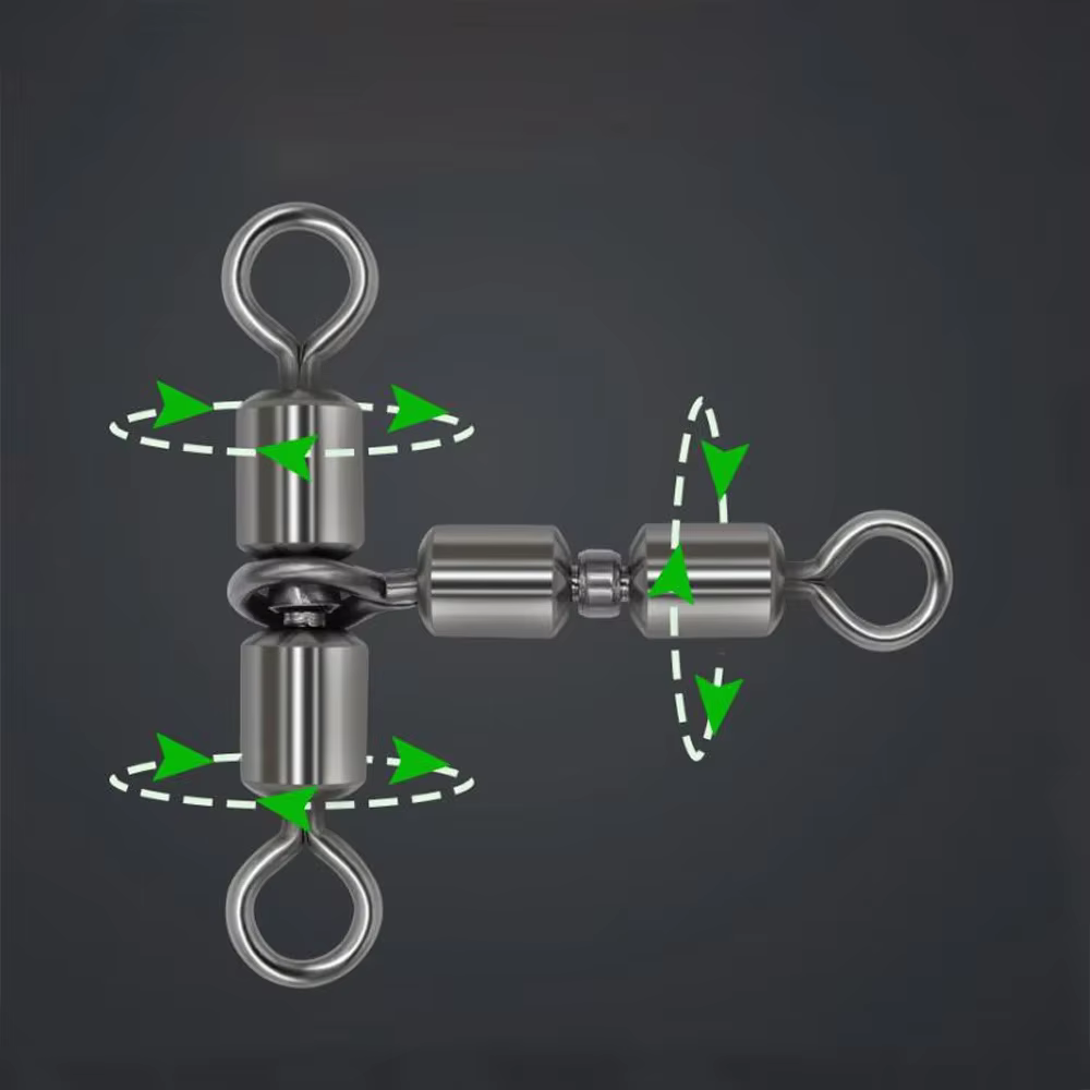 DNDYUJU Conector giratorio pesca junta triangular doble rodamiento - imagen 3