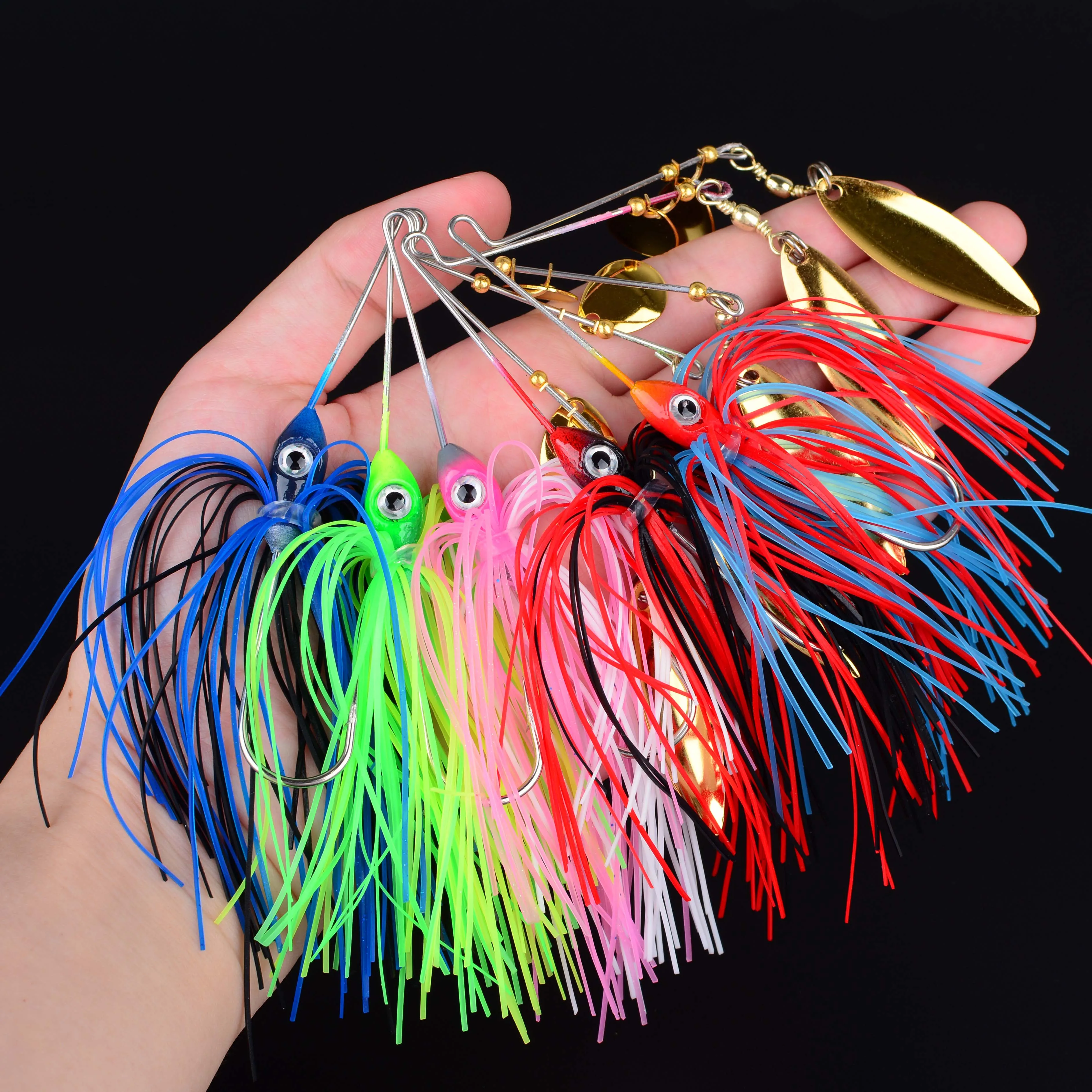 Spinnerbait con falda metálica giratoria para lubina y lucio - imagen 4