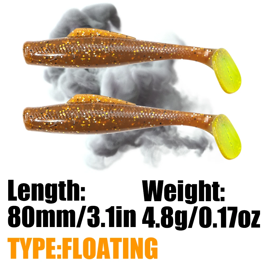 PEAK Shad Señuelo Flotante Silicona Doble Color Cola T - imagen 3