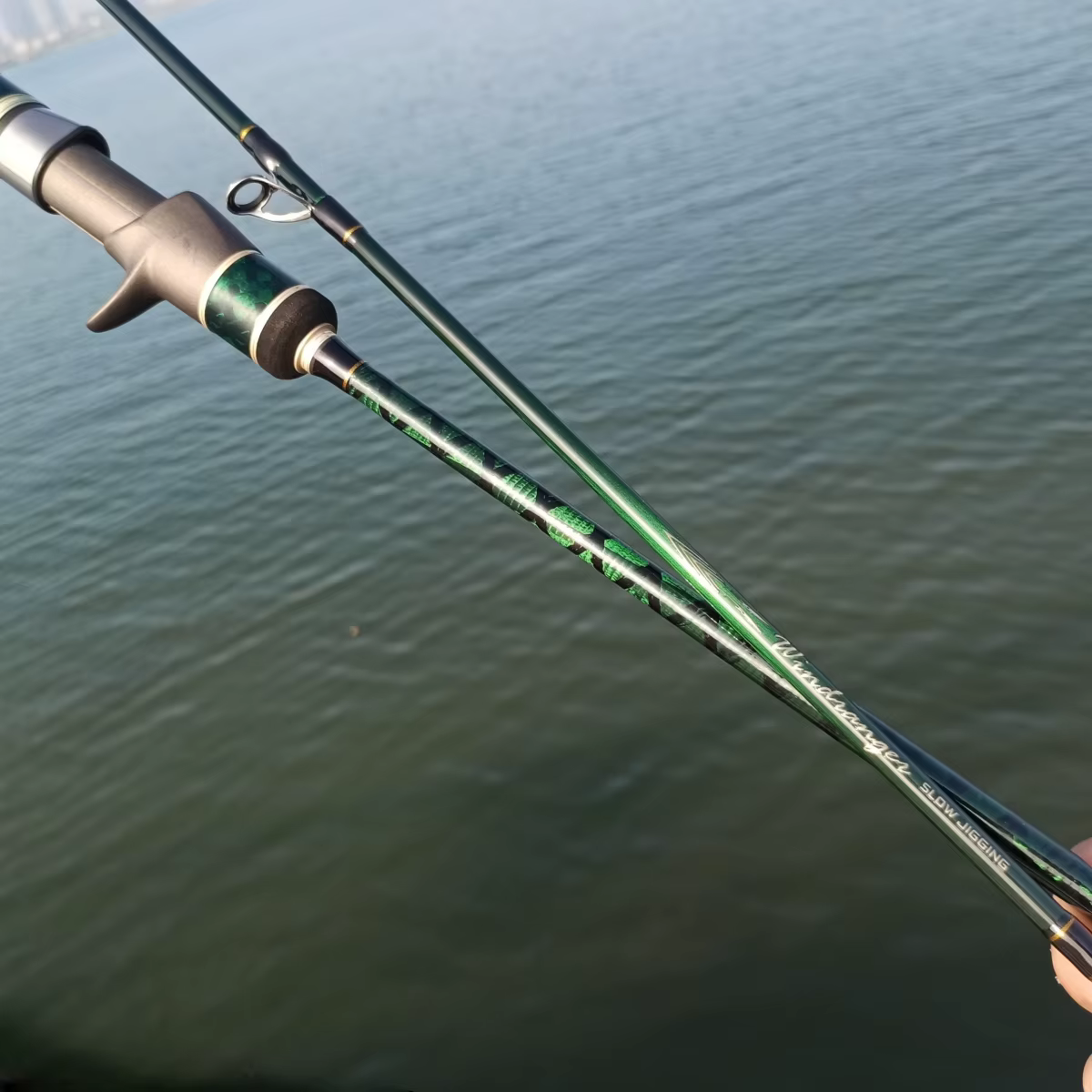 Caña jigging lento 1,83–1,95 m (6 pies) M/MH, verde – alta mar - imagen 4