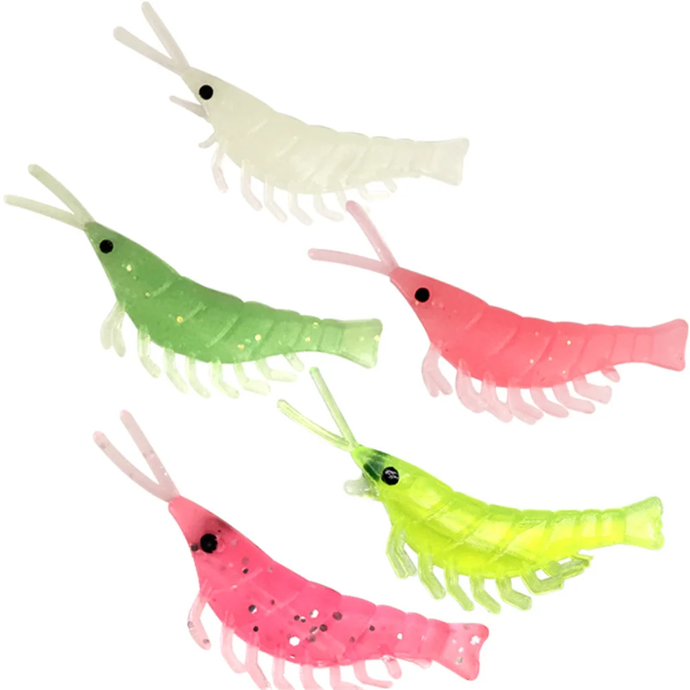 Señuelos de camarón luminosos para pesca en agua dulce